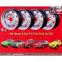 4 wheels OE steel 5.5x15 4x130 Volkswagen Porsche 914  914 Beetle 67- Karmann Ghia 67- Typ 3 411 412 Porsche silver