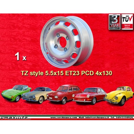Volkswagen TZ 7x15 ET23.3 5x130 silver 356 C SC, 911 -1969, 912 cerchio jante llanta felge wheel