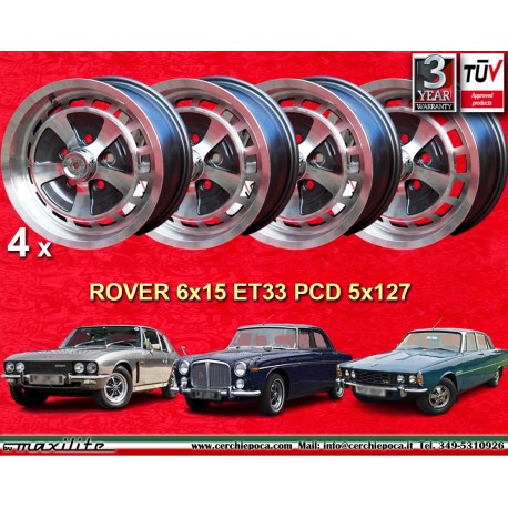 Rover Jensen  6x15 ET33 5x127 anthracite/diamond cut Interceptor, Rover P5 P6 cerchi wheels jantes llantas felgen
