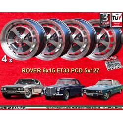 Rover Jensen  6x15 ET33 5x127 anthracite/diamond cut Interceptor, Rover P5 P6 cerchi wheels jantes llantas felgen