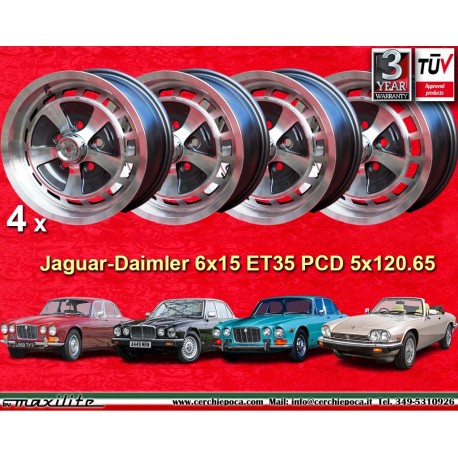 Jaguar Daimler  6x15 ET35 5x120.65 anthracite/diamond cut XJ6 12 Series 1-3, XJS cerchi wheels jantes llantas felgen