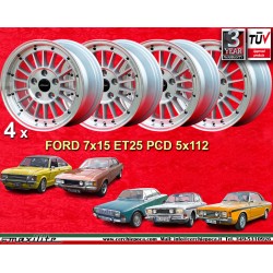 Ford WCHE 7x15 ET25 5x112 silver/diamond cut 107 116 123 124 126 HO cerchi wheels jantes felgen llantas