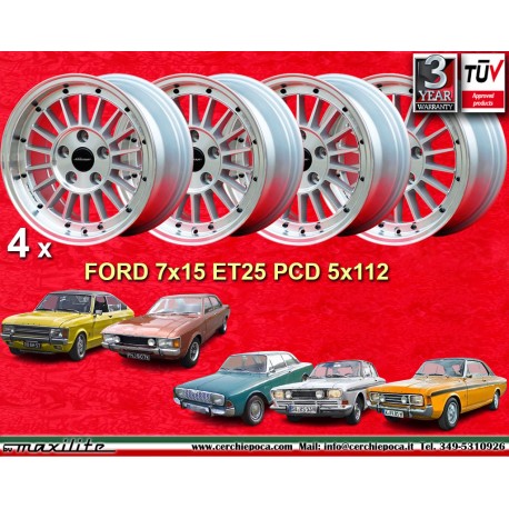 Ford WCHE 7x15 ET25 5x112 silver/diamond cut 107 116 123 124 126 HO cerchi wheels jantes felgen llantas