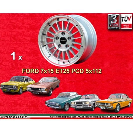 Ford WCHE 7x15 ET25 5x112 silver/diamond cut 107 116 123 124 126 HO cerchio wheel jante felge llanta