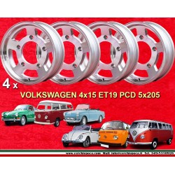 4 llantas Beetle 4x15 5x205 Volkswagen BMW Opel VW  VW 1950-67 4X15  PCD 5x205  ET19  silver-1 silver