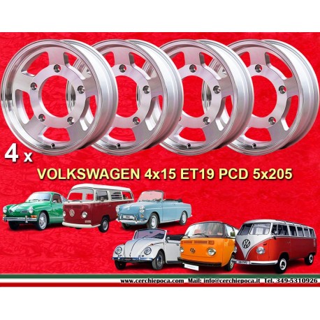 4 Stk Volkswagen Käfer Felgen 4x15 ET19 5x205