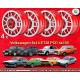 4 wheels GTI 6x14 4x100 Volkswagen BMW Opel VW  VW 6x14   PCD 4x100  ET38  ABE  alloy/ paprika alloy/red