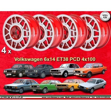 4 Stuck. Volkswagen 6x14 Golf GTI Jetta Passat Scirocco silber/schwarze Felgen