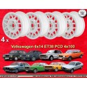 4 jantes GTI 6x14 4x100 Volkswagen BMW Opel VW  VW 6x14   PCD 4x100  ET38  alloy / white. alloy/white