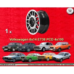 1 Felge GTI 6x14 4x100 Volkswagen BMW Opel VW  VW 6x14   PCD 4x100  ET38  ABE  aloy / black. alloy/black