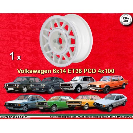 4 pieces. Volkswagen 6x14 Golf GTI Jetta Passat Scirocco jantes argent/noir