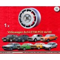 1 llanta GTI 6x14 4x100 Volkswagen BMW Opel VW  VW 6x14   PCD 4x100  ET38  ABE  mat. matt/black