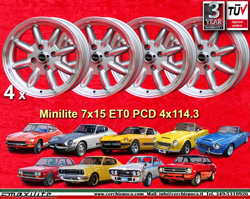 4 wheels Minilite 7x15 4x114.3 Triumph Datsun 240Z 240Z 260Z 280Z
