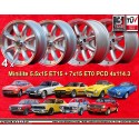 4 Felgen Minilite 5.5x15 + 7x15 4x114.3 Triumph Saab Austin Healey Datsun MG MGB  MGB TR2 TR3 TR4 TR5 TR6 Saab 99 Datsun