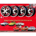 4 jantes Baby Fuchs 5.5x15 4x130 Volkswagen Porsche 914-4  914-4 VW Beetle 1968-- Karmann Ghia Typ 34 black/diamond cut