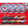 4 wheels GTI 5.5x13 4x100 Volkswagen BMW Opel VW  VW 5.5x13  PCD 4x100  ET38  ABE  silver. silver