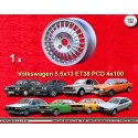 1 Felge GTI 5.5x13 4x100 Volkswagen BMW Opel VW  VW 5.5x13  PCD 4x100  ET38  ABE  silver. silver