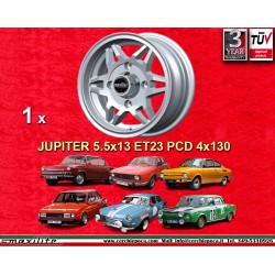 1 jante Jupiter 5.5x13 4x130 Skoda MB1000 MB1100 105 110 120 130 silver