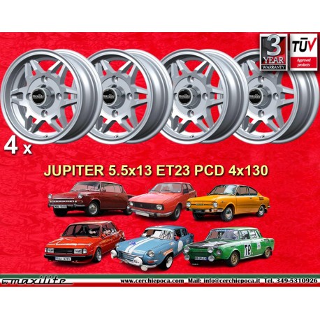 4 jantes Jupiter 5.5x13 4x130 Skoda MB1000 MB1100 105 110 120 130 silver