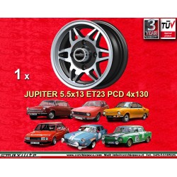 1 cerchio Jupiter 5.5x13 ET23 4x130 Skoda MB1000  black/polished