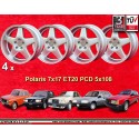 4 jantes Polaris 7x17 5x108 Volvo 140  140 160 240 260 740 760 780 940 960 silver