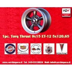 CADILLAC CHEVROLET Torq Thrust  8x15 ET0 5x120.65 anthracite/diamond cut Camaro Nova Chevelle El Camino cerchio wheel jante felg