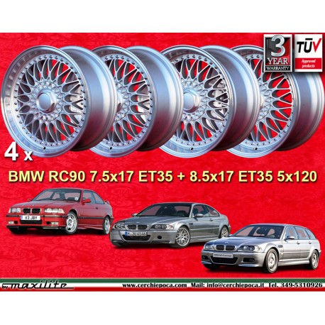 4 cerchi RC90 7.5x17 ET35 + 8.5x17 ET35 5x120 BMW E36 
