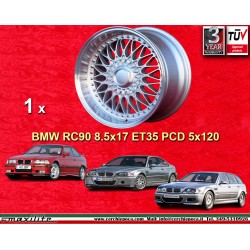 1 jante RC90 8.5x17 5x120 BMW E36  E36 E46 3 series silver/diamond cut