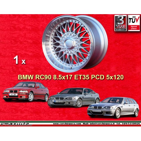 1 jante RC90 8.5x17 5x120 BMW E36  E36 E46 3 series silver/diamond cut