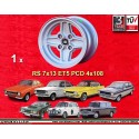1 jante RS 7x13 4x108 Ford Escort  Escort Mk1-2 Capri Cortina silver