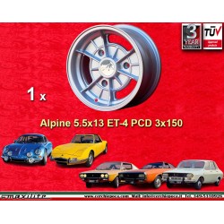 1 pz. cerchio Renault A110 5.5x13 ET24 3x150 silver A110,R12, R15, R16, R17