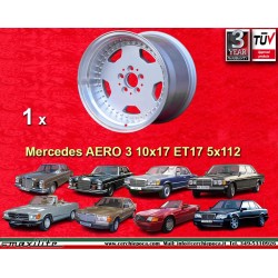 1 llanta Aero 3 10x17 5x112 Mercedes 124  124 107 126 129 E500 silver/diamond cut