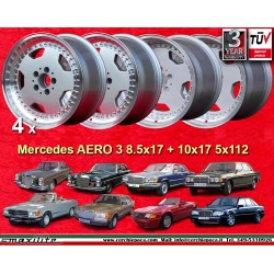 4 jantes Aero 3 8.5x17 + 10x17 5x112 Mercedes 129 500 E124