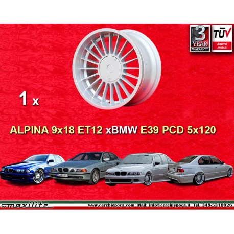 2 pcs. BMW Alpina 9x18 ET7 5x120 silver 5 E34, 6 E24, 7 E23, E32, 8 E31 cerchi wheels jantes felgen llantas