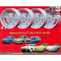 4 llantas Alpine 5x13 3x150 Renault R12  R12 R8 R10 Dauphine Ondine Floride Caravelle silver