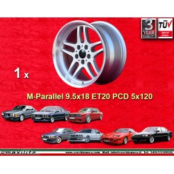 1 llanta M-Parallel 9.5x18 5x120 BMW s5 E28 E34 E39 E60 E61 s6 E24 s7 E23 E32 E38 silver/diamond cut