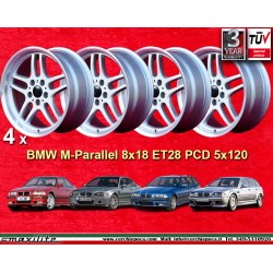 4 jantes M-Parallel 8x18 5x120 BMW serie 3 E36 E46  silver/diamond cut