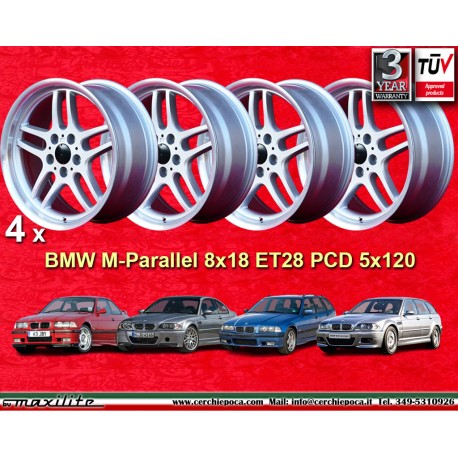 4 jantes M-Parallel 8x18 5x120 BMW serie 3 E36 E46  silver/diamond cut