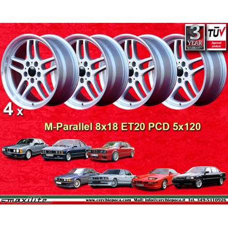 4 jantes M-Parallel 8x18 5x120 BMW s5 E28 E34 E39 E60 E61 s6 E24 s7 E23 E32 E38 silver/diamond cut