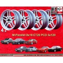 4 cerchi M-Parallel 8x18 ET20 5x120 BMW E28  silver/diamond cut