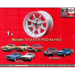 1 cerchio Minilite 7x13 4x114.3 Toyota Datsun Nissan Mazda Mitsubishi Toyota AE86 Levin Trueno Celica TA22 RA28 RA40 Dat