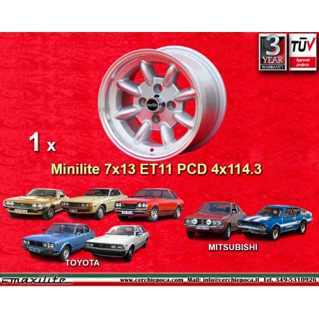 1 llanta Minilite 7x13 4x114.3 Toyota Datsun Nissan Mazda Mitsubishi Toyota AE86 Levin Trueno Celica TA22 RA28 RA40 Dats