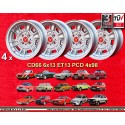 4 Felgen Cromodora CD66 6x13 4x98 Lancia Autobianchi Fiat 124  124 Abarth Berlina Coupe Spider 125 127 128 131 X19 A112 