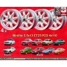 4 wheels Minilite 5.5x13 4x110 Mazda Toyota Corolla  Corolla KE10/20 Mazda 616 818 RX-2 RX-3 RX-7 323 626 929  silver/di