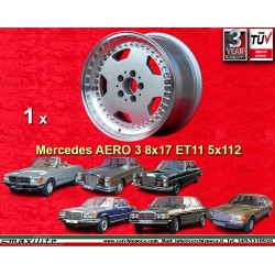 1 wheel Aero 3 8x17 5x112 Mercedes 107 108 109 116 123 126 129  silver/diamond cut