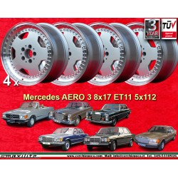 4 cerchi Aero 3 8x17 ET11 5x112 Mercedes 123  silver/diamond cut