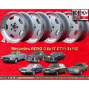 4 jantes Aero 3 8x17 5x112 Mercedes 123  123 107 108 109 116 126 129  silver/diamond cut