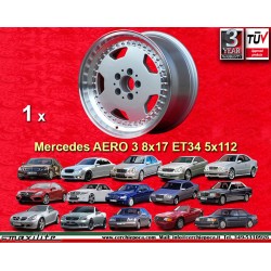 1 jante Aero 3 8x17 5x112 Mercedes 124 129 140 201 202 203 204 208 207 209 210 211 212 170 171 HO silver/diamond cut