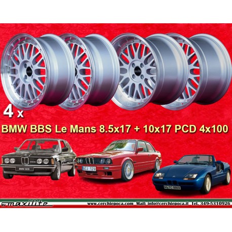 4 jantes BBS Le Mans 8.5x17 + 10x17 4x100 BMW BMW 3 series E30
