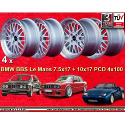 4 wheels BBS Le Mans 8.5x17 + 10x17 4x100 BMW BMW 3 series E30